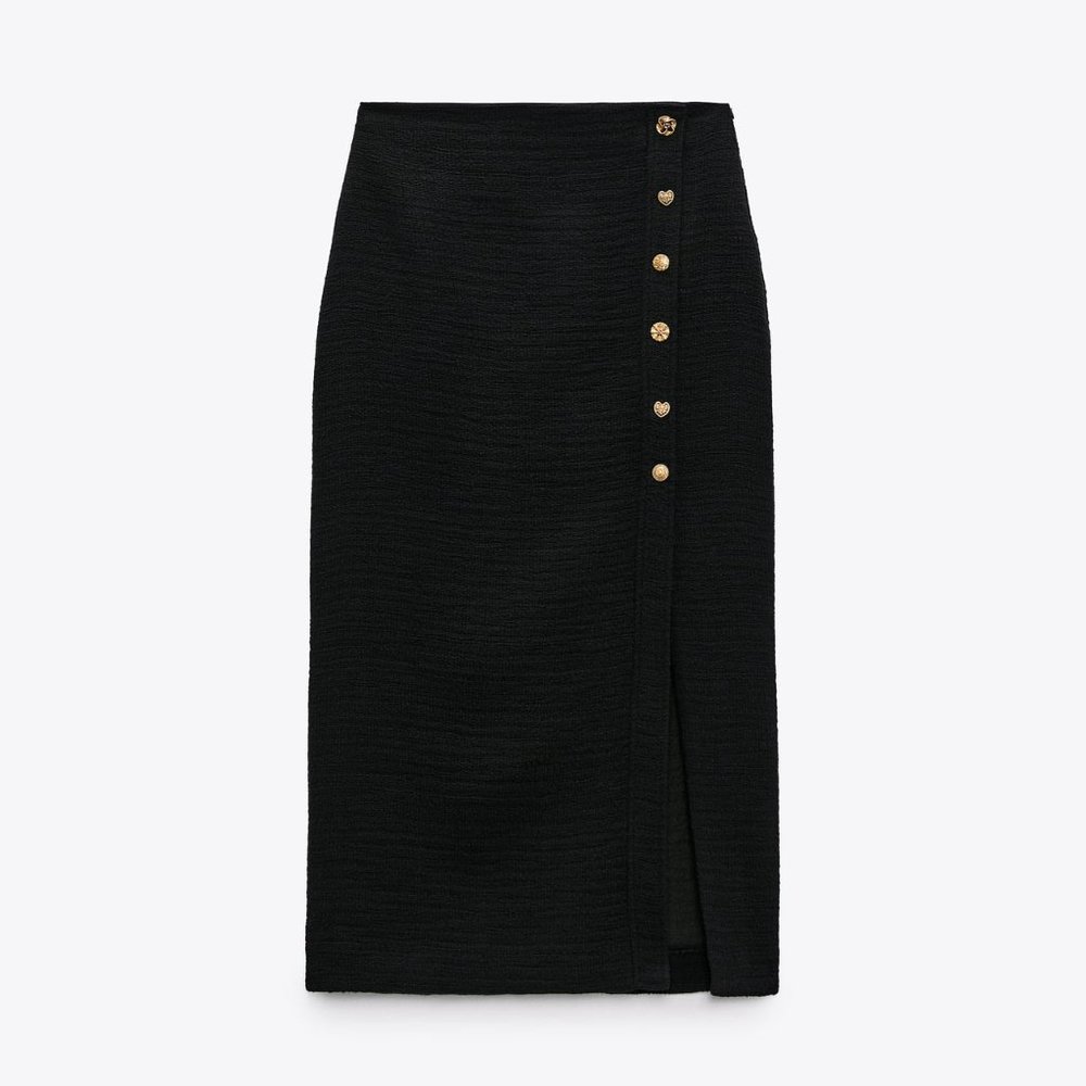 ZARA BUTTONED MIDI SKIRT